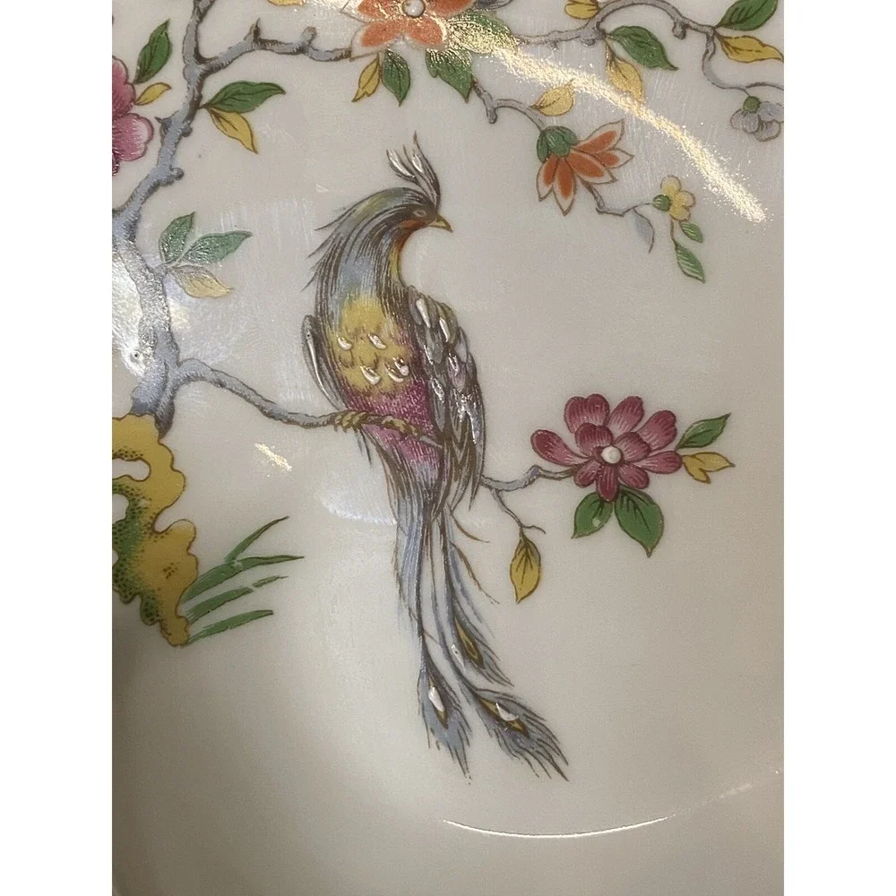 Murmac Limoges France Hand Enameled Fenghuang/Phoenix Bird Blossom Tree Trinket